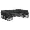 vidaXL Conjunto de sof&aacute;s de exterior 9 uds. Negro y Gris oscuro