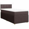 vidaXL Cama box spring con colch&oacute;n tela marr&oacute;n oscuro 80x200 cm