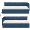 vidaXL Estructura de Cama Esquina con Colch&oacute;n 2 pcs Azul Terciopelo