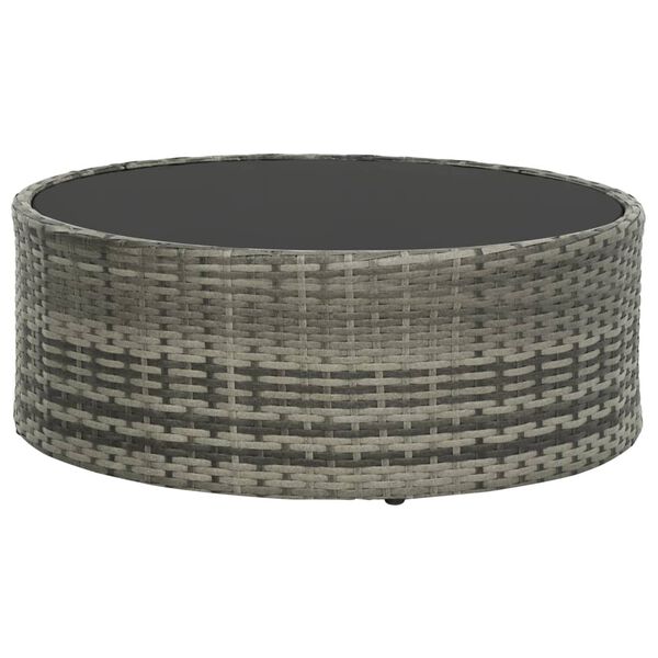 vidaXL Set de muebles de jard&iacute;n 7 pzas y cojines rat&aacute;n sint&eacute;tico gris