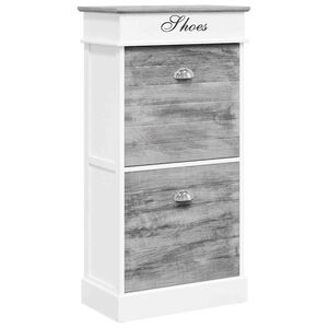 vidaXL Zapatero de madera de Paulownia gris 50x28x98 cm
