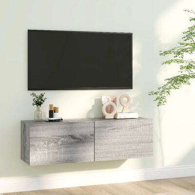 vidaXL Mueble para TV madera contrachapada gris Sonoma 100x30x30 cm