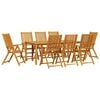 vidaXL Conjunto de Comedor de Jard&iacute;n Plegable 9 pcs Marr&oacute;n
