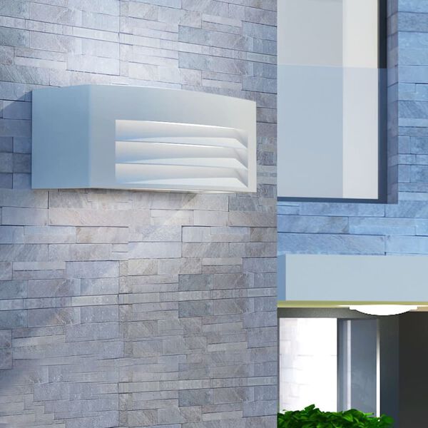 vidaXL L&aacute;mpara de pared de exterior de aluminio gris