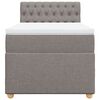 vidaXL Cama box spring con colch&oacute;n tela gris taupe 80x200 cm