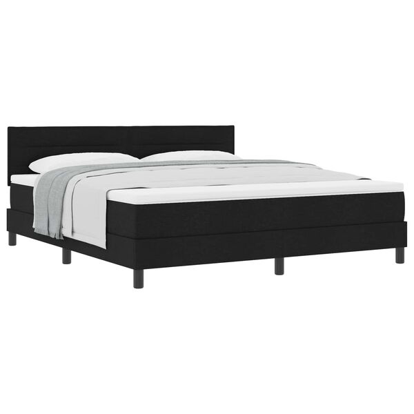 vidaXL Cama tipo Box Spring con colch&oacute;n Negro 180 x 200 cm tela