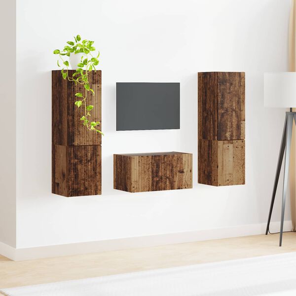 vidaXL Conjunto de mueble de TV 5 pcs Madera envejecida