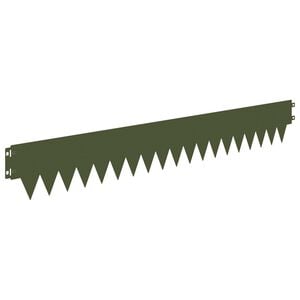 vidaXL Borde de C&eacute;sped 10 uds. 103 x 15 cm Acero Verde oliva