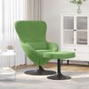 vidaXL Silla Huevo con Puff Verde claro 63 x 73 x 90 cm Terciopelo