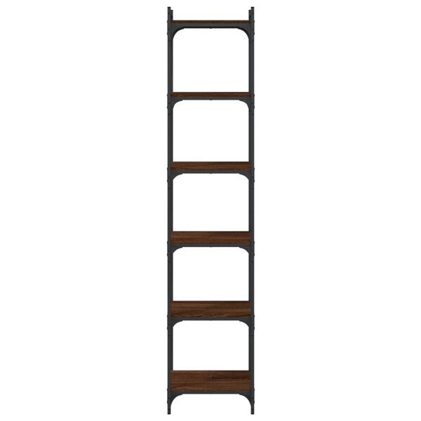 vidaXL Librer&iacute;a 6 estantes madera ingenier&iacute;a roble marr&oacute;n 40x30x188 cm