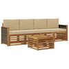 vidaXL Conjunto de sof&aacute;s de exterior 5 uds. Natural y Beige