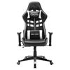 vidaXL Silla de gaming de cuero sint&eacute;tico negro y blanco