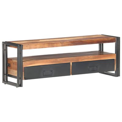 vidaXL Mueble para TV madera maciza acabado de sheesham 120x30x40 cm
