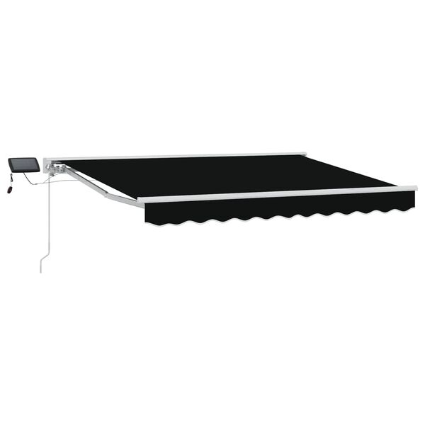 vidaXL Armaz&oacute;n de toldo manual con LEDs Negro 3 x 2,5 m