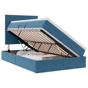 vidaXL Cama con almacenamiento y LED con LED Azul Oscuro 120 x 200 cm
