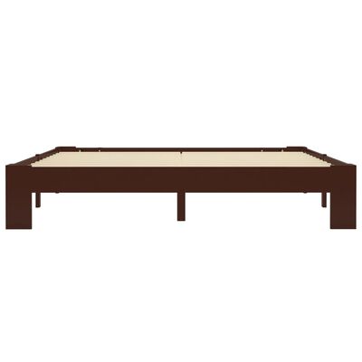 vidaXL Estructura de cama madera maciza pino marrón oscuro 160x200 cm