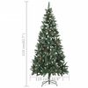 vidaXL &Aacute;rbol de Navidad artificial iluminado con luces y pi&ntilde;as 210 cm