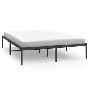 vidaXL Estructura de cama sin colch&oacute;n metal negro 140x190 cm