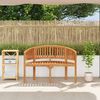 vidaXL Banco con forma de banana madera maciza de teca 120 cm