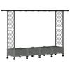 vidaXL Cama elevada con trellis y techo Gris Claro 203 x 40 x 127 cm