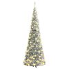 vidaXL &Aacute;rbol de Navidad artificial desplegable con nieve 50 LED 120 cm
