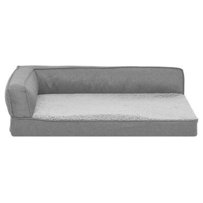 vidaXL Colchón de cama de perro ergonómico aspecto lino gris 60x42cm