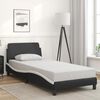 vidaXL Estructura de cama Dover cuero sint&eacute;tico negro blanco 90x200 cm