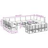 vidaXL Conjunto de sof&aacute;s de jard&iacute;n con coj&iacute;n 14 pcs Negro Aluminio
