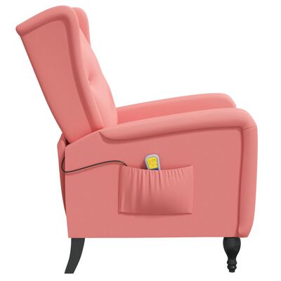 vidaXL Sillón de masaje reclinable de terciopelo rosa
