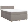 vidaXL Cama box spring con colchón tela gris taupe 140x200 cm