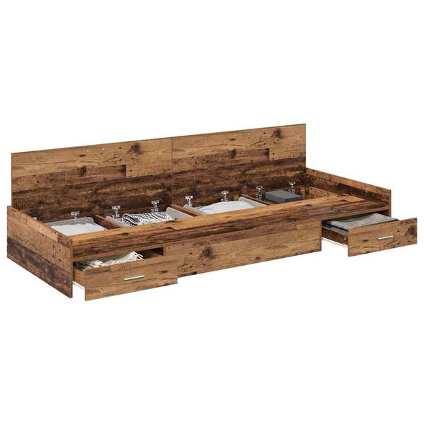 vidaXL Estructura de cama con cabecera Madera Vieja 100 x 200 cm