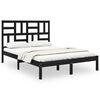 vidaXL Estructura de cama madera maciza negra King Size 150x200 cm
