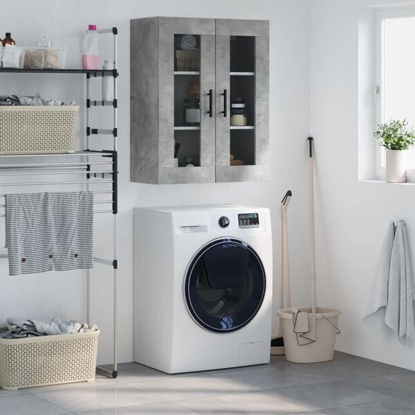 vidaXL Armario de pared gris hormig&oacute;n 69,5x34x90 cm