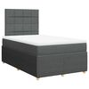 vidaXL Cama box spring con colch&oacute;n tela gris oscuro 120x190 cm