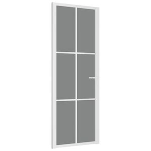vidaXL Puerta interior vidrio EGS y aluminio blanco 76x201,5 cm