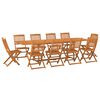 vidaXL Set comedor de jard&iacute;n 11piezas madera maciza acacia 280x90x75cm