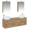 vidaXL Juego de muebles de ba&ntilde;o 5 uds. Roble artisan