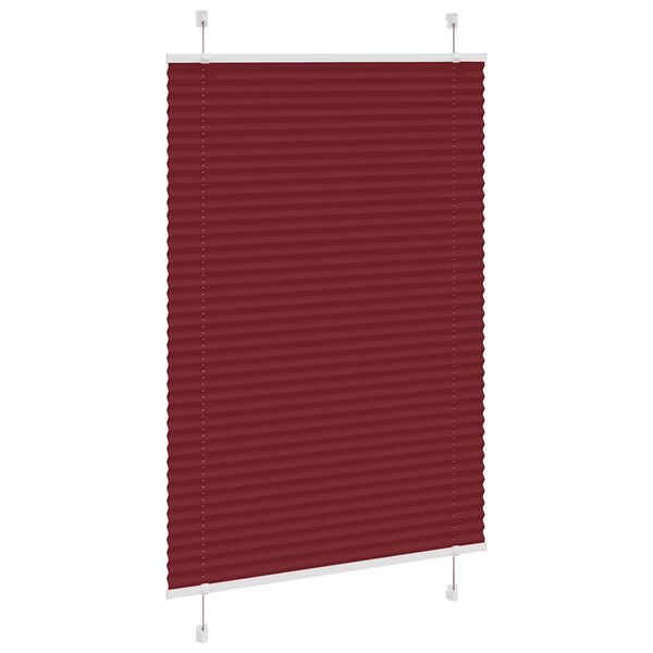vidaXL Estor Plisado rojo burdeos 85x100 cm Tela Ancho 84,4 cm