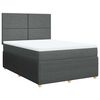 vidaXL Cama box spring con colch&oacute;n tela gris oscuro 140x200 cm