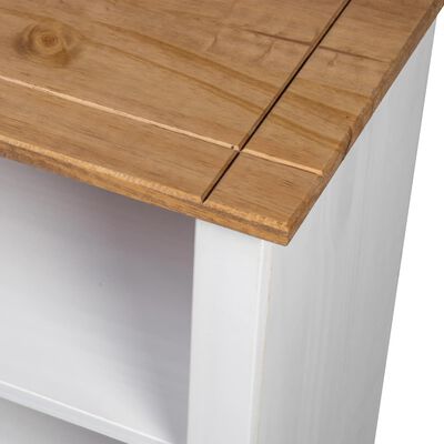 vidaXL Librería de madera maciza pino estilo Panamá blanco 80x35x110 cm