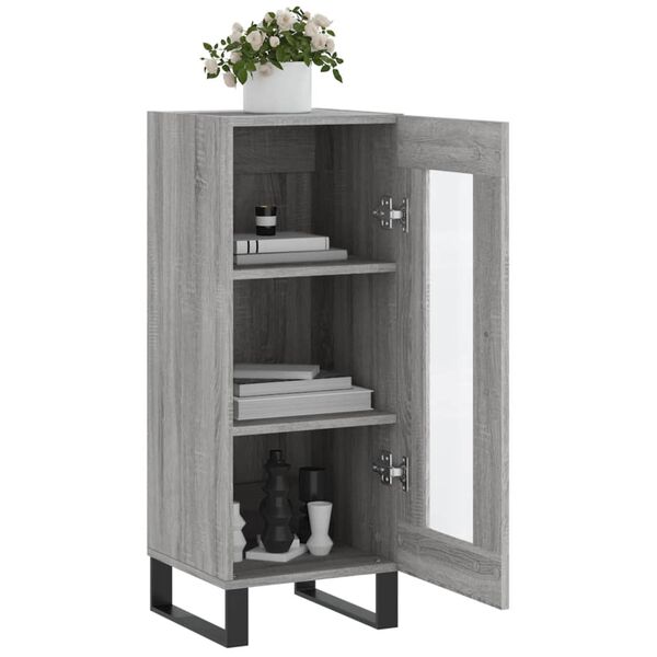 vidaXL Aparador madera de ingeniería gris Sonoma 34,5x34x90 cm