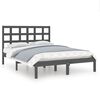 vidaXL Estructura de cama madera maciza gris King Size 150x200 cm