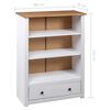 vidaXL Librer&iacute;a de madera maciza pino estilo Panam&aacute; blanco 80x35x110 cm
