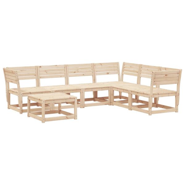 vidaXL Juego de muebles de jard&iacute;n 7 piezas madera maciza de pino
