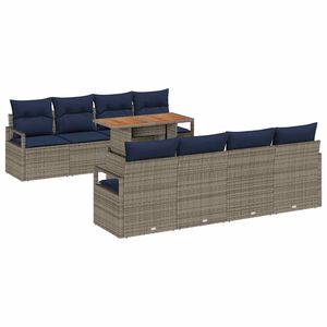 vidaXL Conjunto de sof&aacute;s de jard&iacute;n 9 uds. 8-N&uacute;mero de plazas