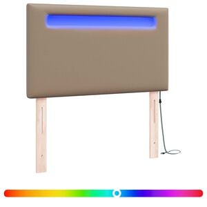 vidaXL Cabecero LED Capuchino Cuero sint&eacute;tico