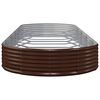vidaXL Jardinera arriate acero galvanizado marr&oacute;n 450x140x36cm