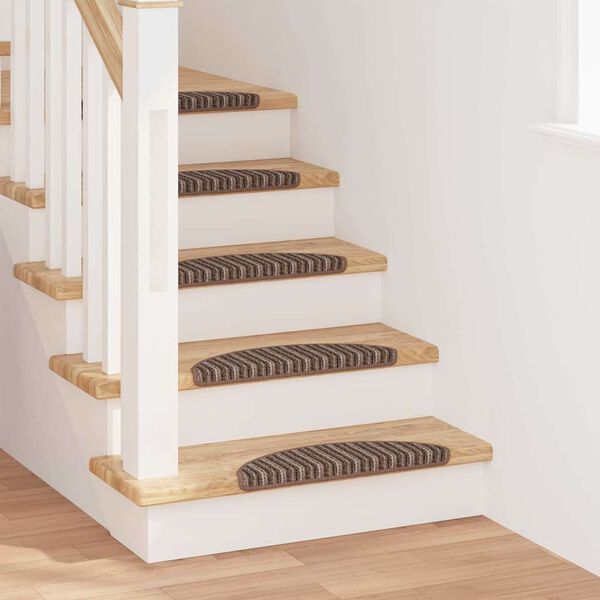 vidaXL Alfombras autoadhesivas para escaleras 15 pcs Marr&oacute;n