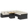 vidaXL Set de sof&aacute;s de jard&iacute;n 11 pzas y cojines rat&aacute;n sint&eacute;tico negro