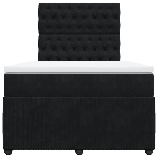 vidaXL Cama box spring con colch&oacute;n terciopelo negro 120x200 cm